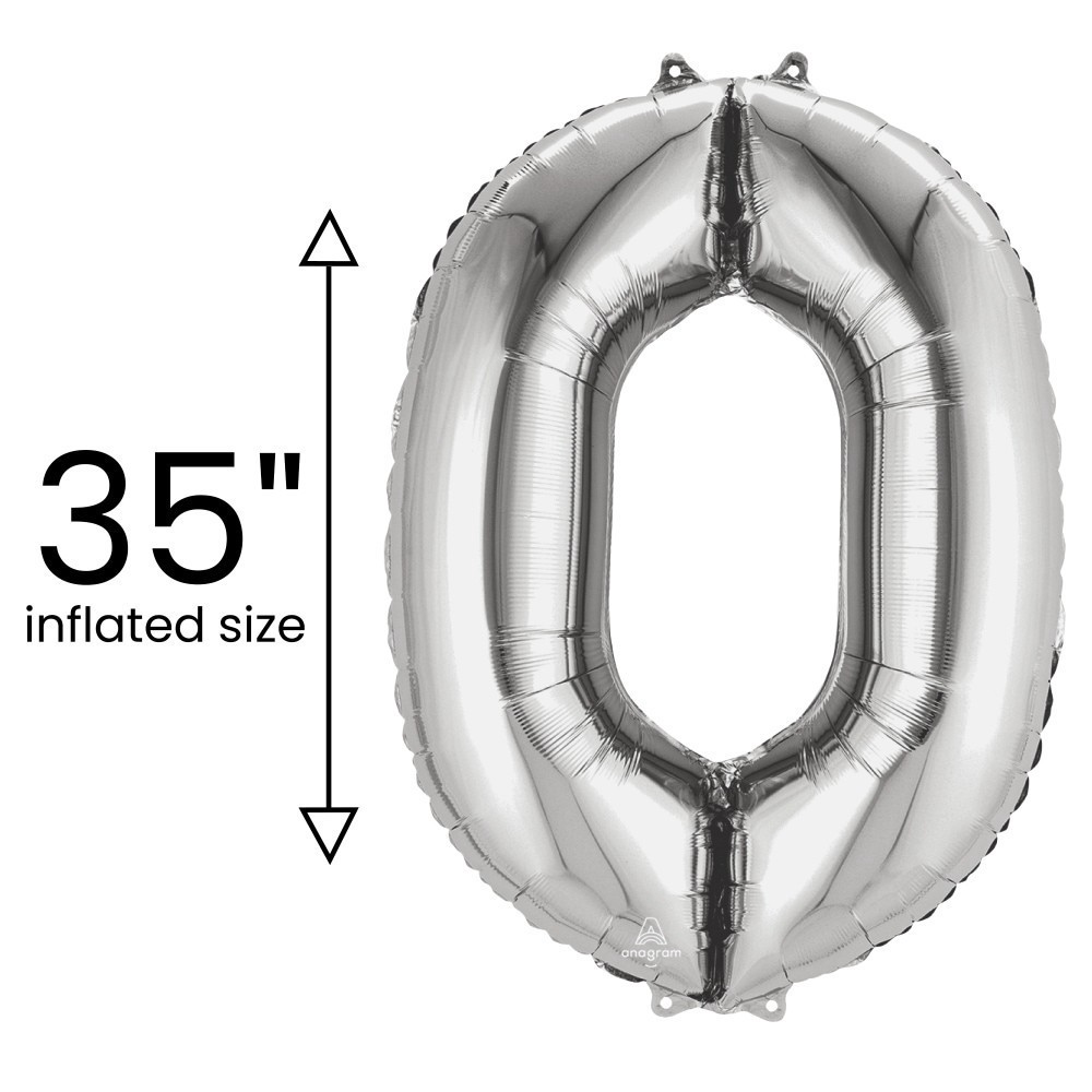 slide 4 of 4, burton + BURTON Number 0 Shape Balloon, 1 ct