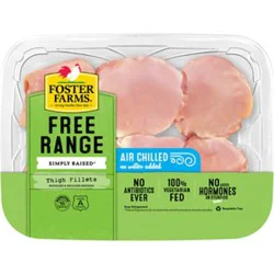 Foster Farms Boneless Skinless Simply Raised Chicken Thigh Fillets - 1.25 Lb
