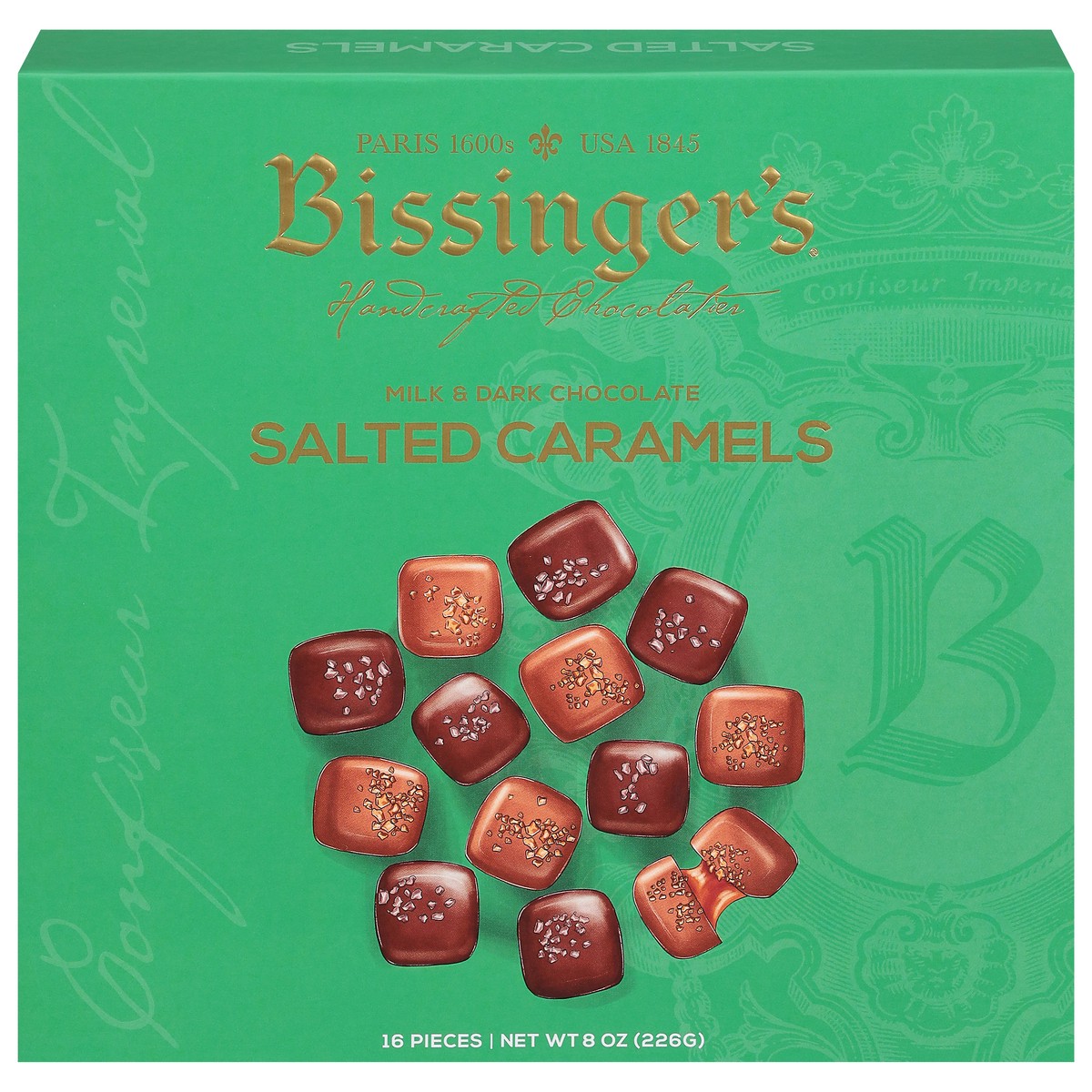slide 1 of 12, Bissinger's Milk & Dark Chocolate Salted Caramels - 16 ea, 16 ct