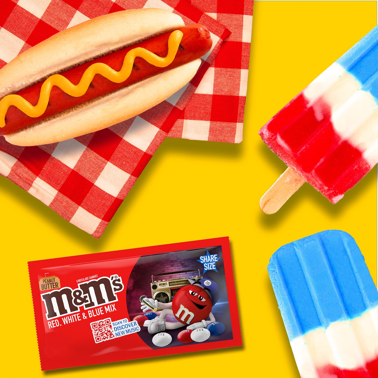 slide 5 of 8, M&M's Peanut Butter Red, White & Blue Patriotic Chocolate Candy, Share Size, 2.83 oz Bag, 2.83 oz