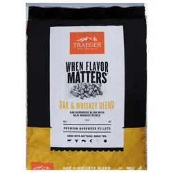 Traeger Premium Hardwood Oak & Whiskey Blend Pellets 18 lb