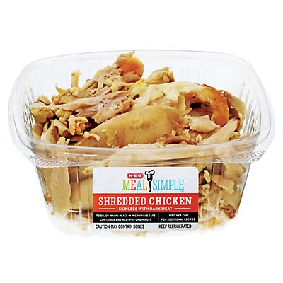 Meal Simple by H-E-B White Meat Shredded Rotisserie Chicken - Large (Sold  Cold) - Shop Entrees & Sides at H-E-B