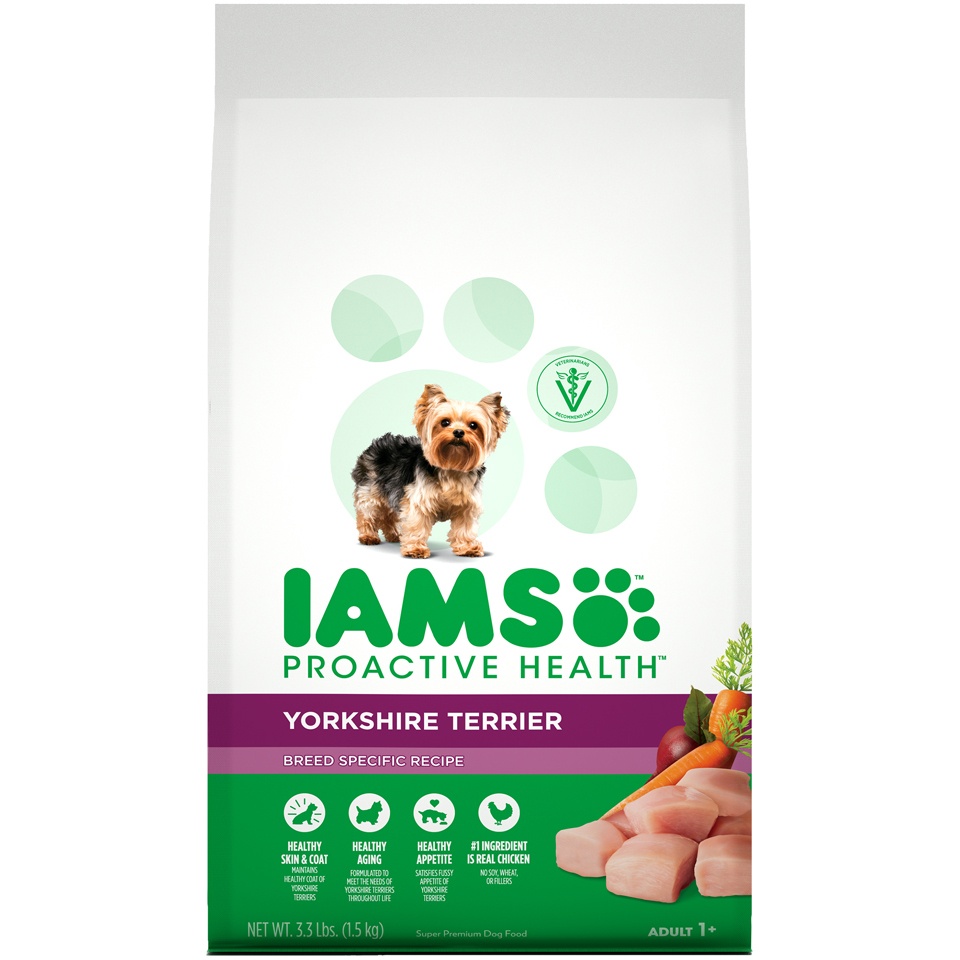 slide 1 of 1, IAMS ProActive Health Adult Yorkshire Terrier Dry Dog Food, 3.3 lb