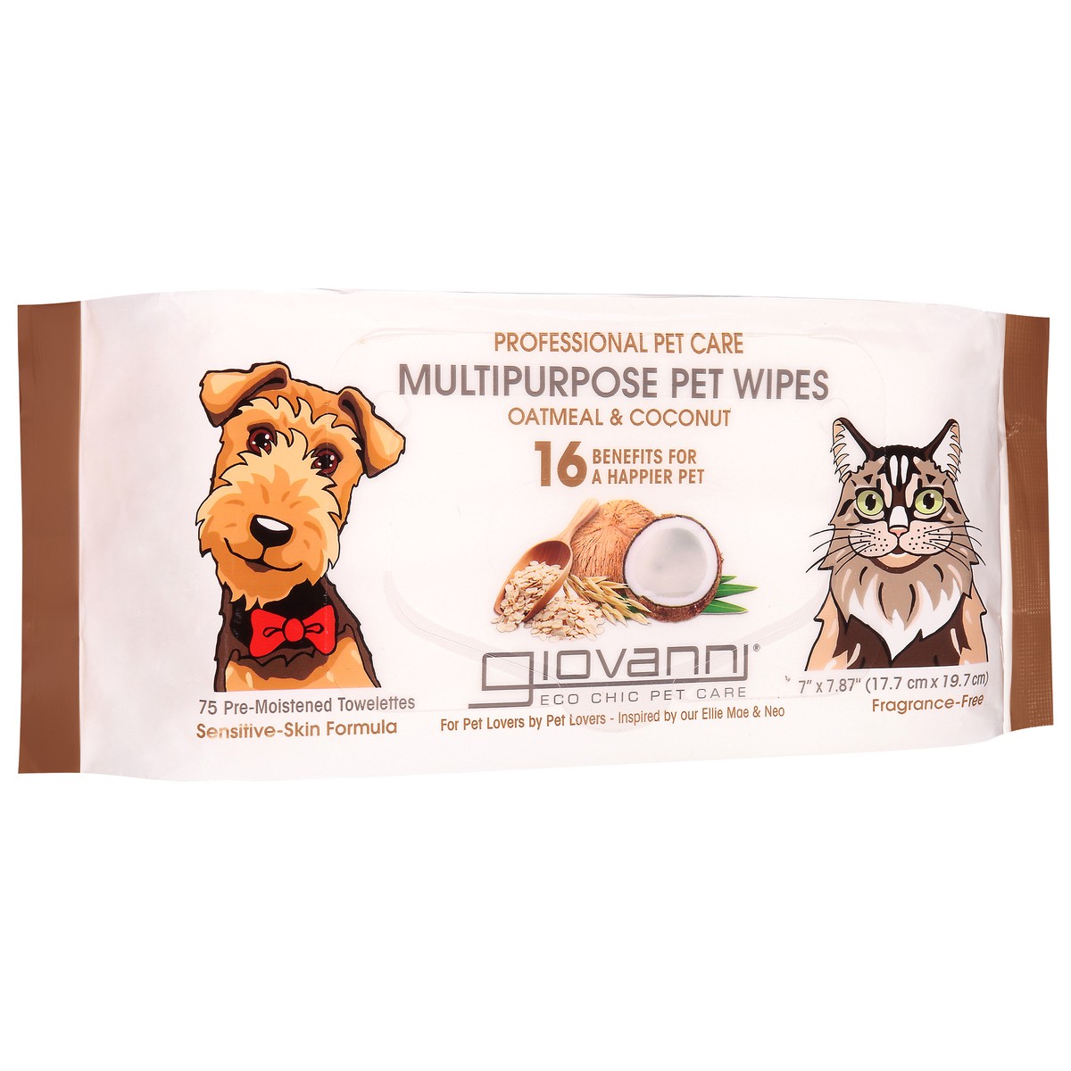 slide 2 of 11, Giovanni Multipurpose Pet Wipes Oatmeal & Coconut, 75 ct