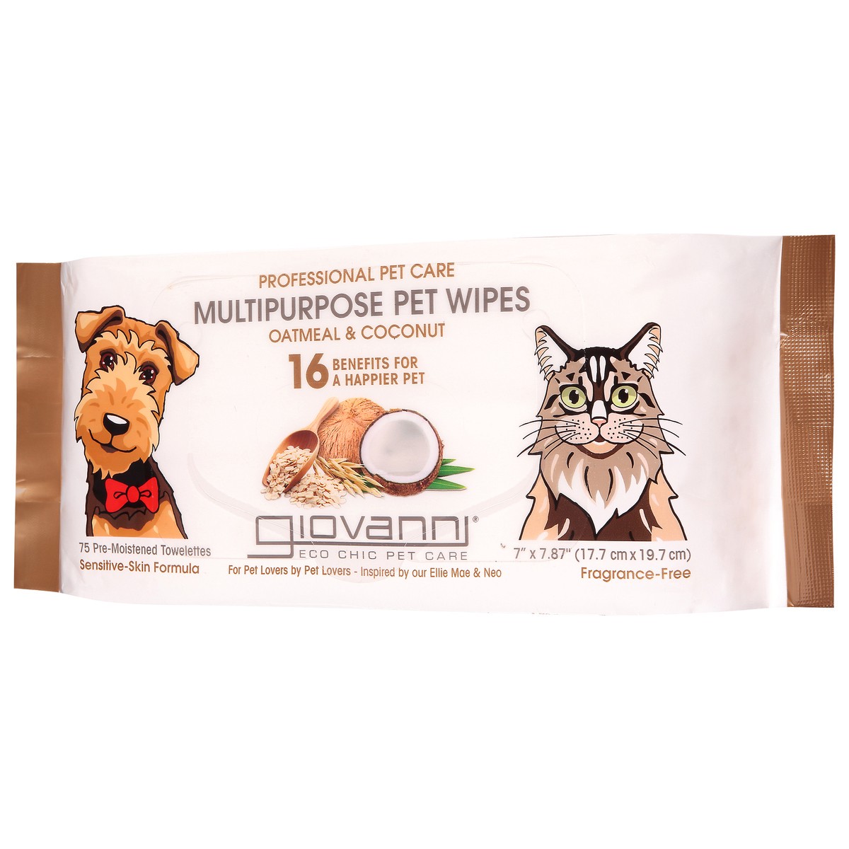 slide 4 of 11, Giovanni Multipurpose Pet Wipes Oatmeal & Coconut, 75 ct