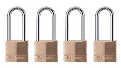 Master Lock Brass Padlock - 1 9/16", 4 Pack