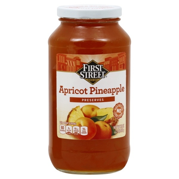 slide 1 of 1, First Street Apricot Pineapple Preserves, 32 oz