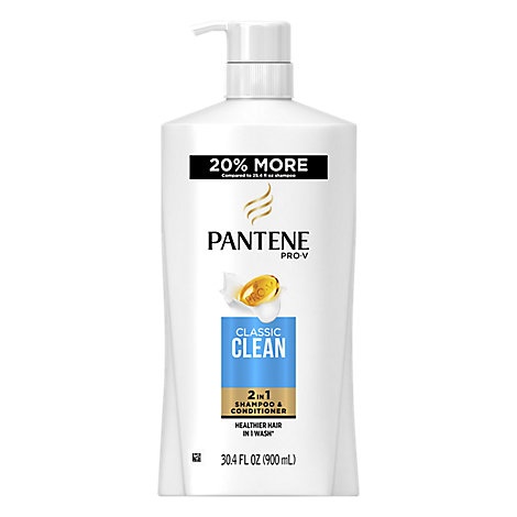 slide 1 of 1, Pantene Pro V Shampoo & Conditioner 2 In 1 Classic Clean, 30.4 fl. oz.