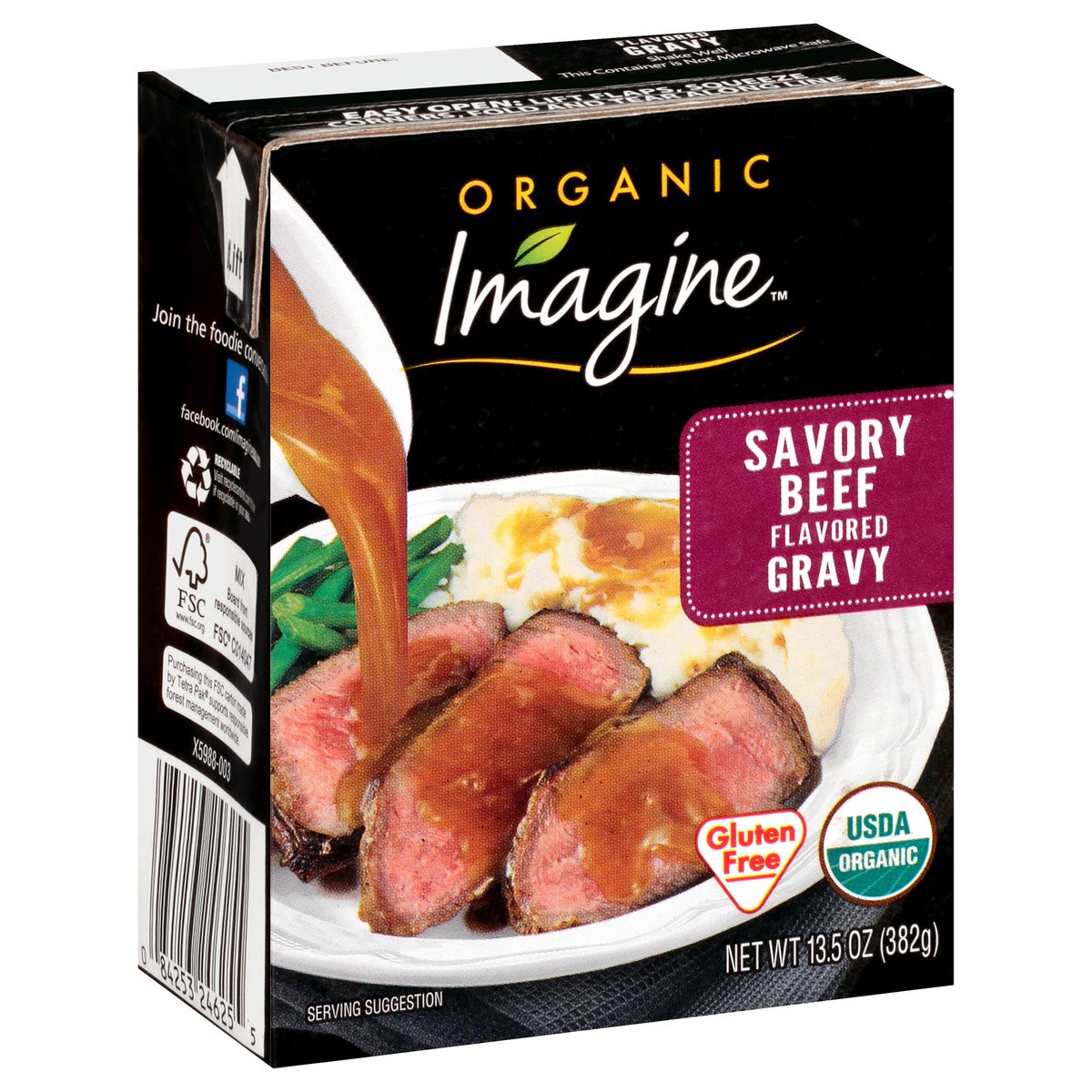 slide 2 of 8, Imagine Organic Savory Beef Flavored Gravy 13.5 oz. Aseptic Pack, 13.5 oz