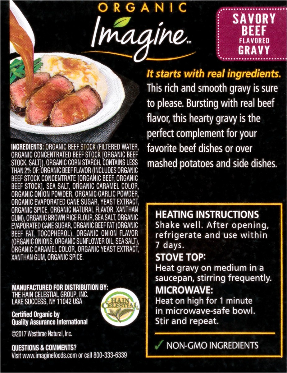 slide 6 of 8, Imagine Organic Savory Beef Flavored Gravy 13.5 oz. Aseptic Pack, 13.5 oz