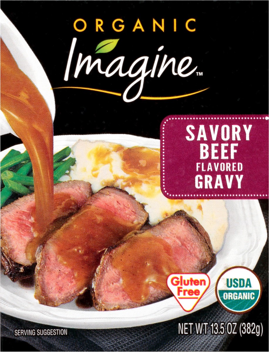 slide 2 of 8, Imagine Organic Savory Beef Flavored Gravy 13.5 oz. Aseptic Pack, 13.5 oz