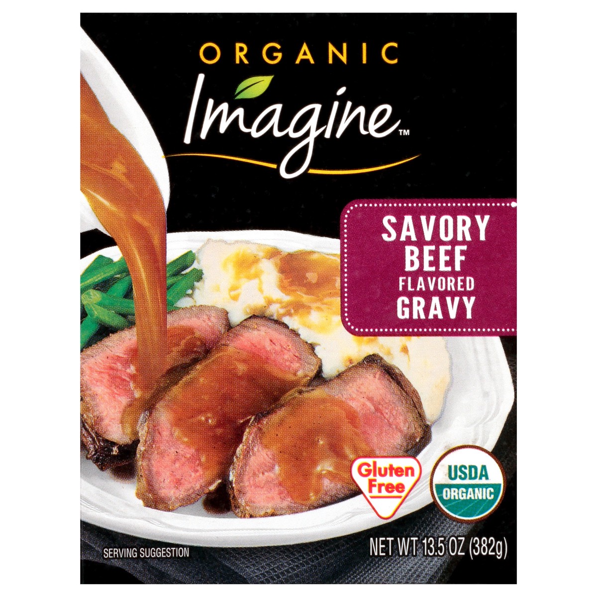 slide 1 of 8, Imagine Organic Savory Beef Flavored Gravy 13.5 oz. Aseptic Pack, 13.5 oz
