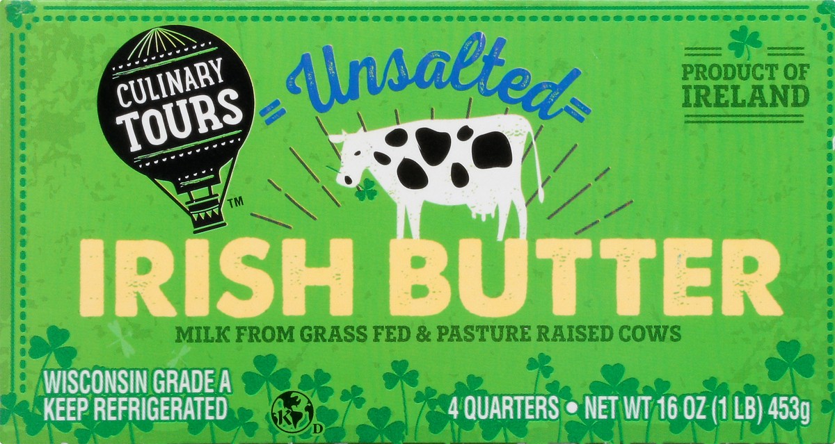 slide 5 of 12, Culinary Tours Unsalted Irish Butter 4 ea, 4 ct