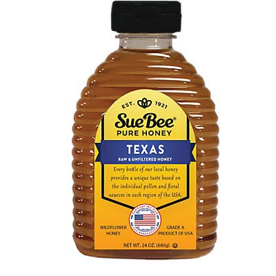 slide 1 of 1, Sue Bee Texas Raw & Unfiltered Pure Honey 24 oz, 24 oz