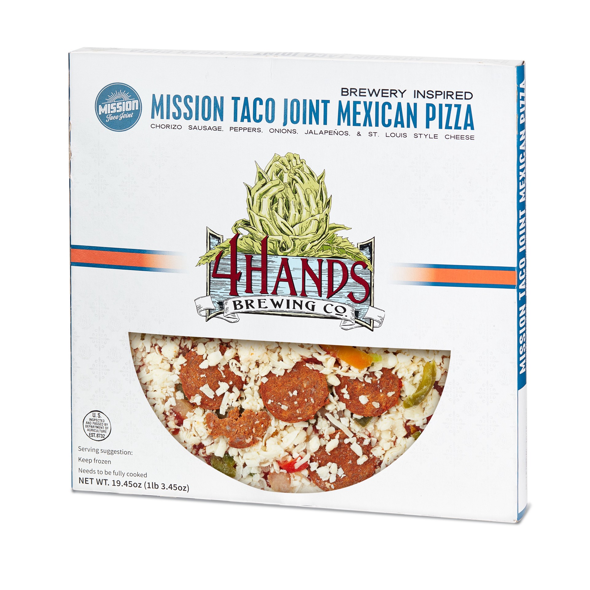 slide 1 of 1, Lucia's Pizza 4 Hands Mission Taco Joint Mexican Pizza, 19.45 oz