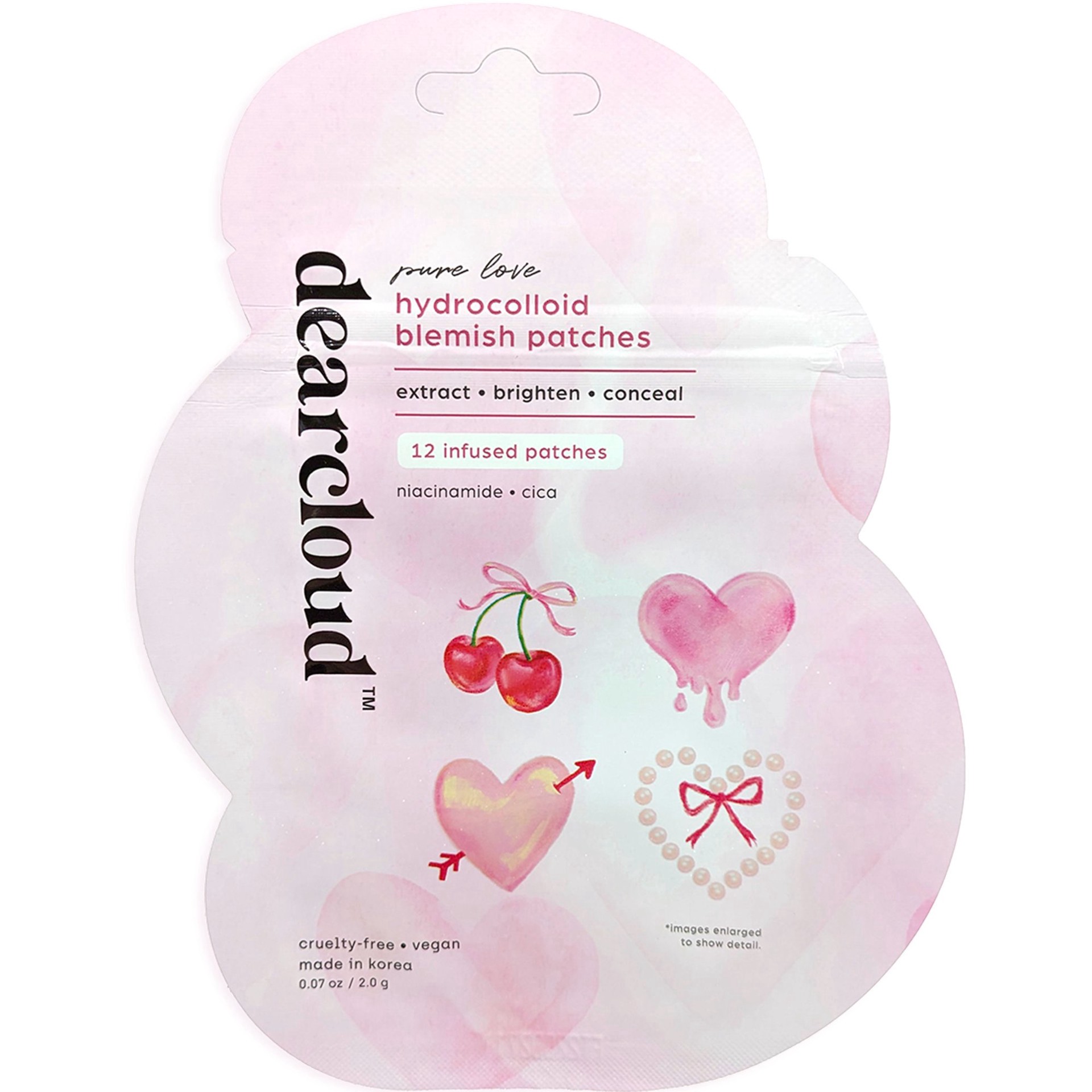 slide 1 of 1, Dearcloud Pure Love Hydrocolloid Blemish Patches, 12 ct