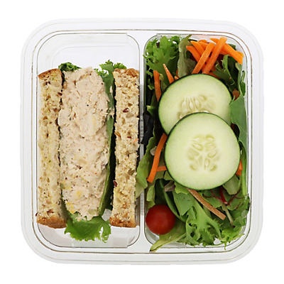 slide 1 of 1, H-E-B Meal Simple Rotisserie Chicken Half Sandwich with a Salad, 8 oz