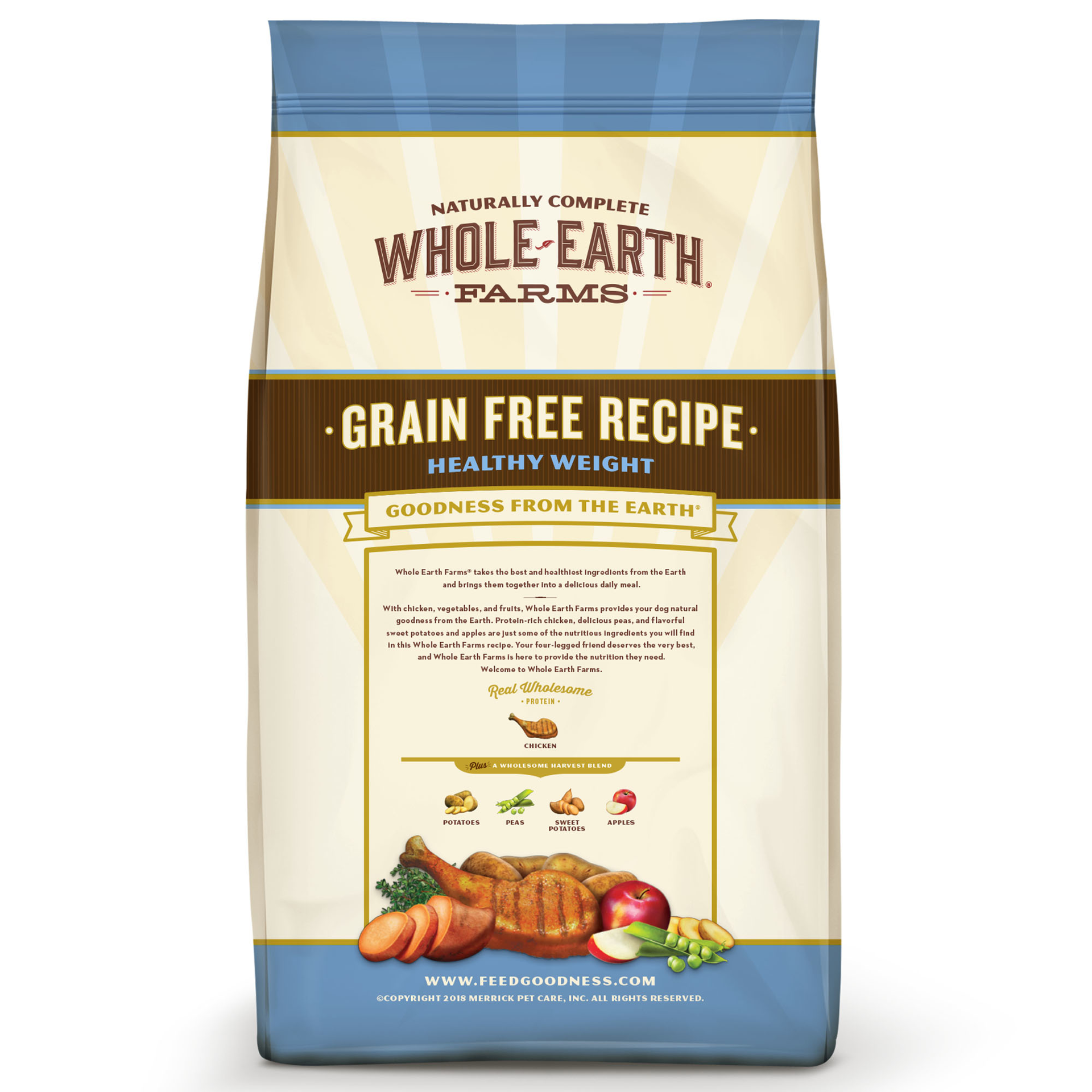 slide 2 of 3, Whole Earth Farms Grain Free Dry Dog Food Healthy Weight Recipe - 25 lb Bag, 25 lb