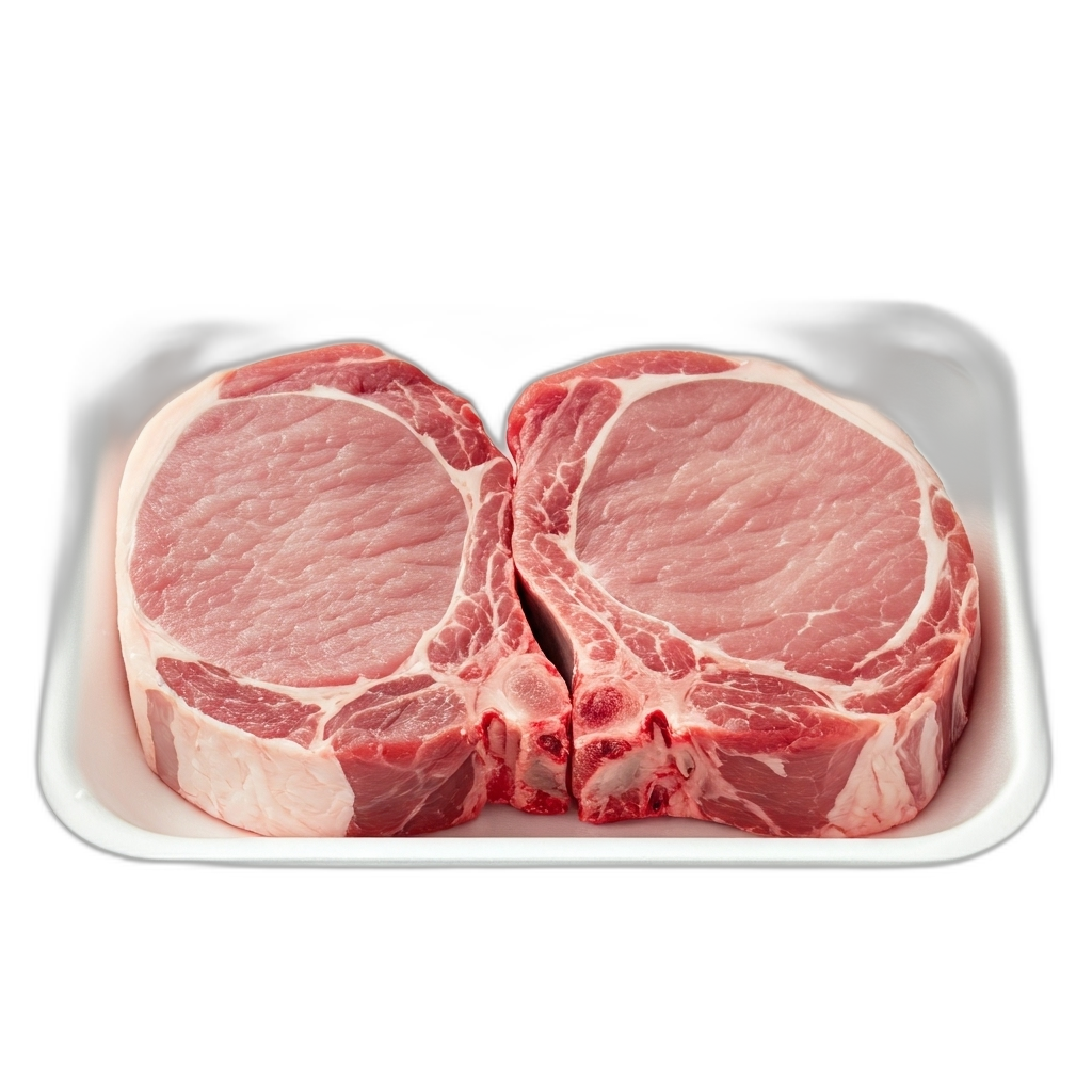 slide 1 of 1, Stop & Shop Natural Bone-In Thick Cut Pork Tenderloin Chops - 2 ct, per lb