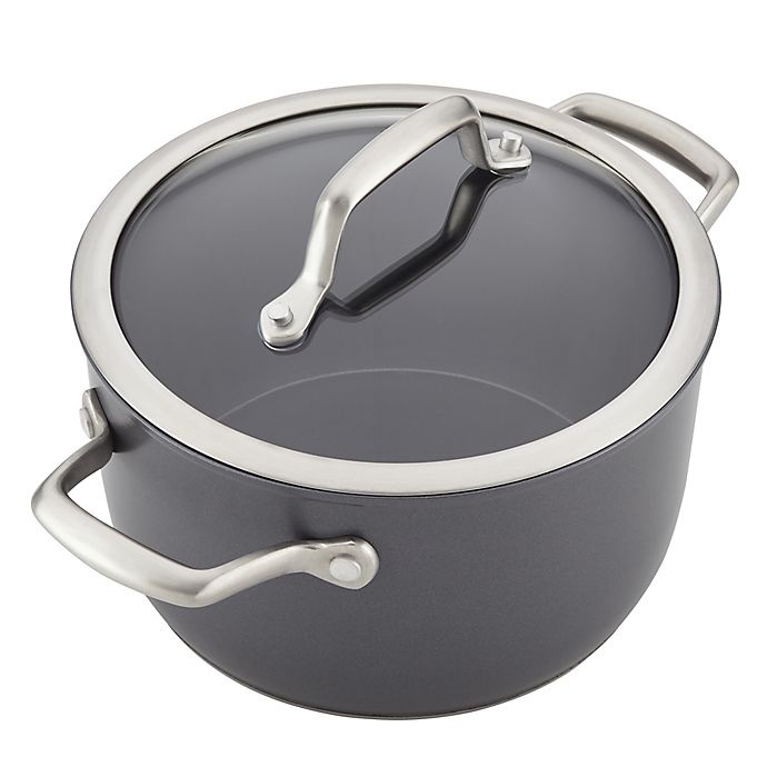 Anolon Accolade Nonstick Hard Anodized Covered Saucepot - Moonstone 3.5 ...