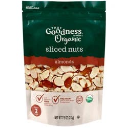 TRUE GOODNESS ORGANIC ALMONDS SLICED 7.5 OZ