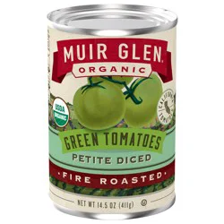 Muir Glen Organic Petite Diced Fire Roasted Green Tomatoes, 14.5 oz