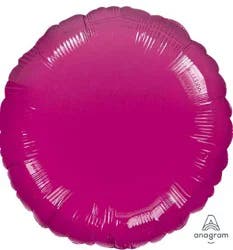 Metallic Fuchsia Circle Balloon, 18"