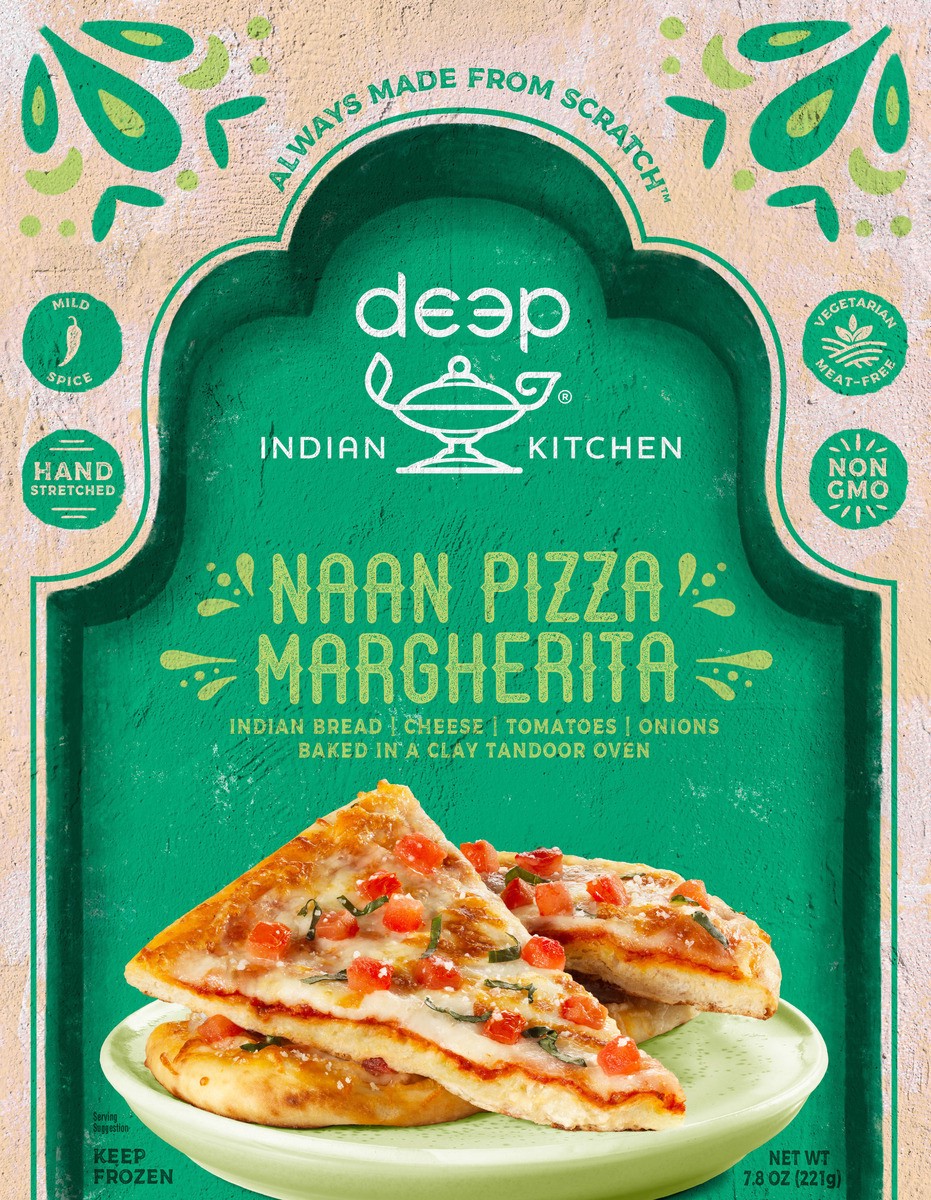 slide 2 of 7, Deep Indian Kitchen Margherita Naan Pizza, 7.8 oz