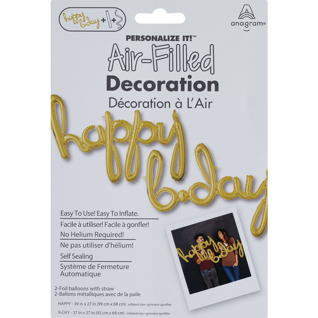 slide 1 of 1, Rainbow Balloons Air Balloon Birthday Gold, 1 ct