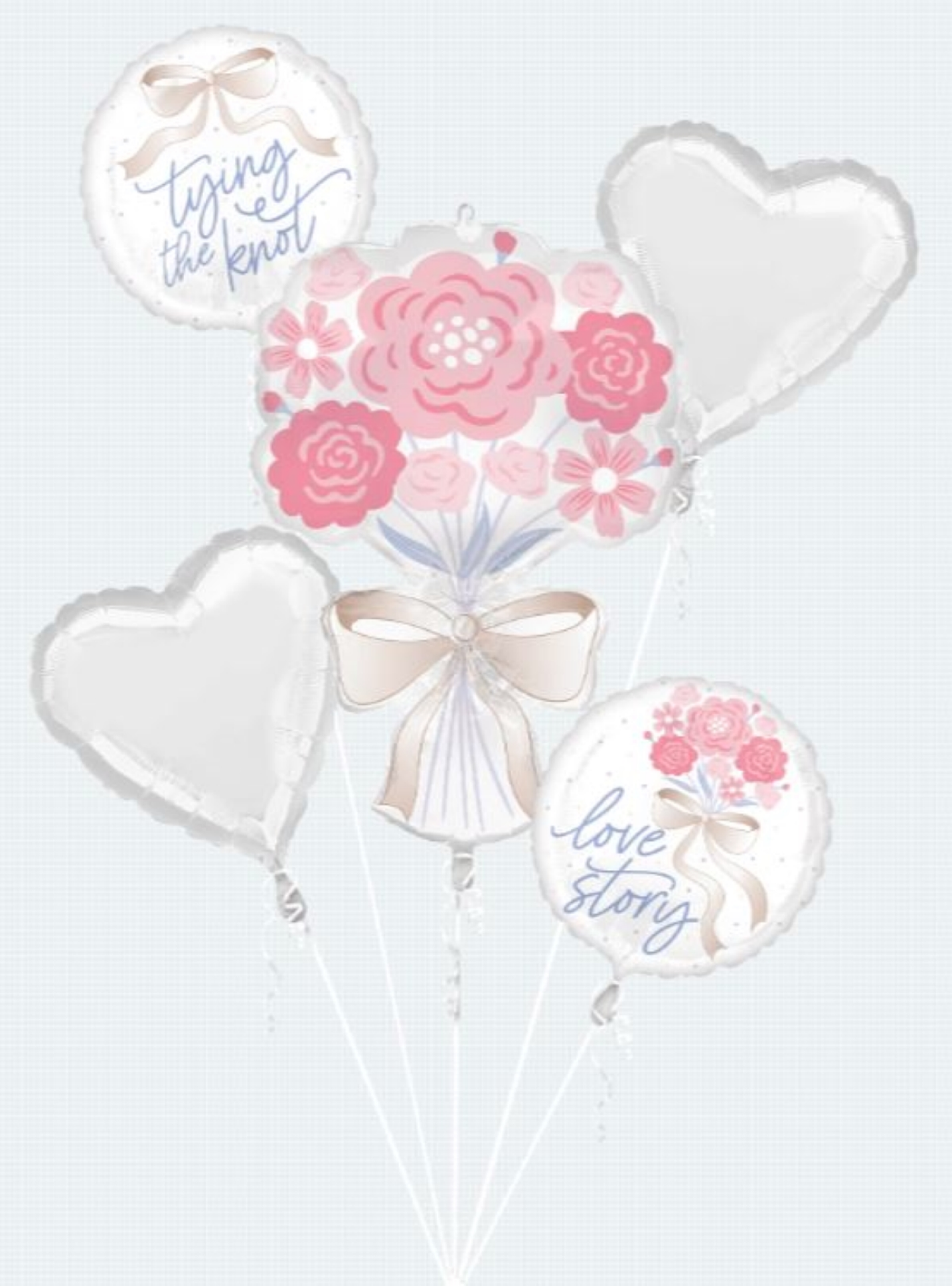 slide 2 of 3, Helium Balloon Bouquet, Tying the Knot, 5 Count, 5 ct