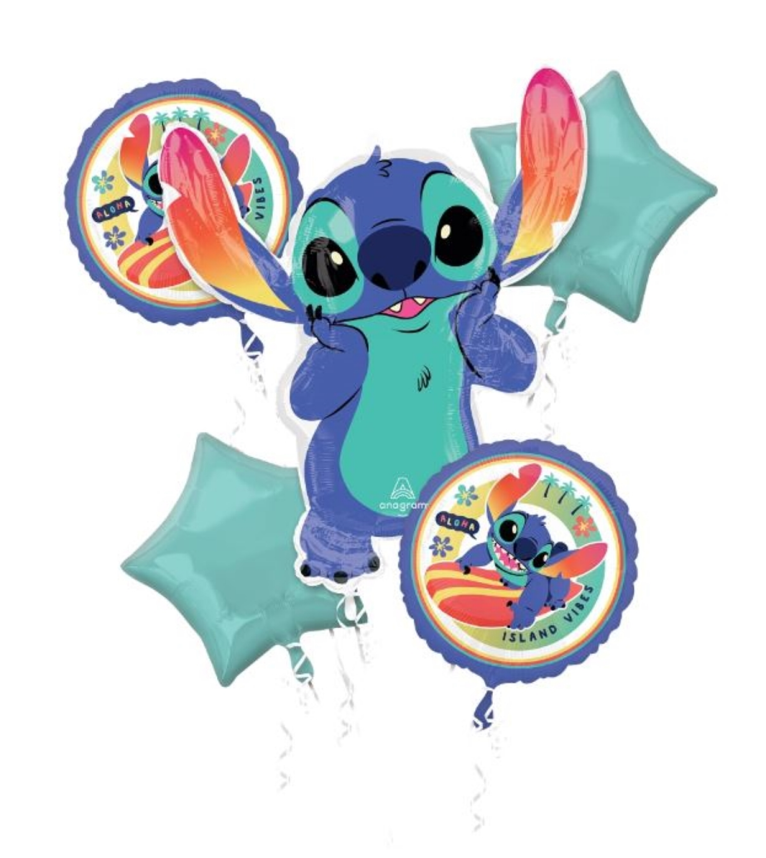 slide 2 of 3, Helium Balloon Bouquet, Lilo & Stitch, 5 Count, 5 ct