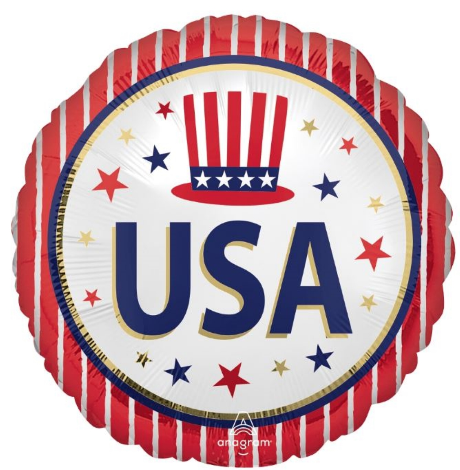 slide 1 of 1, USA Stars and Stripes Balloon, 18", 18 in