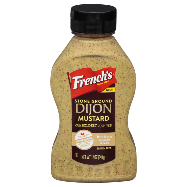 slide 1 of 1, French's Stone Ground Dijon Mustard, 12.0 oz, 12 oz