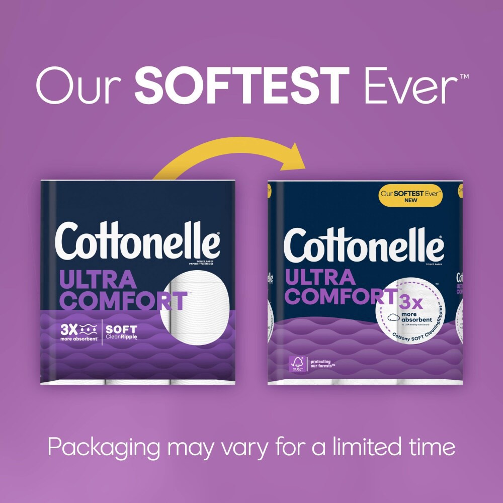 slide 4 of 6, Cottonelle Ultra Comfort Toilet Paper, Strong Toilet Tissue, 6 Mega Rolls (6 Mega Rolls = 24 Regular Rolls), 244 Sheets Per Roll, 6 ct