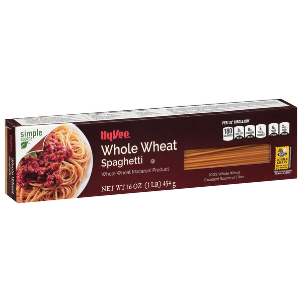 slide 1 of 1, Hy-vee Whole Wheat Macaroni Product, Spaghetti, 16 oz
