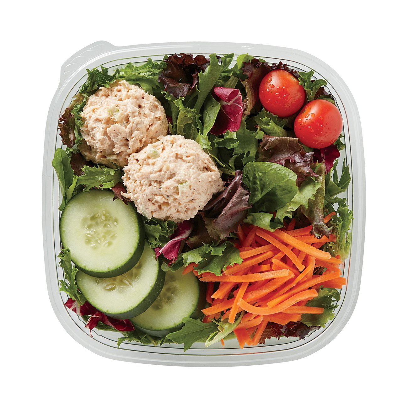 slide 1 of 1, Meal Simple by H-E-B Garden Entrée Salad & Rotisserie Chicken Salad, 1 ct