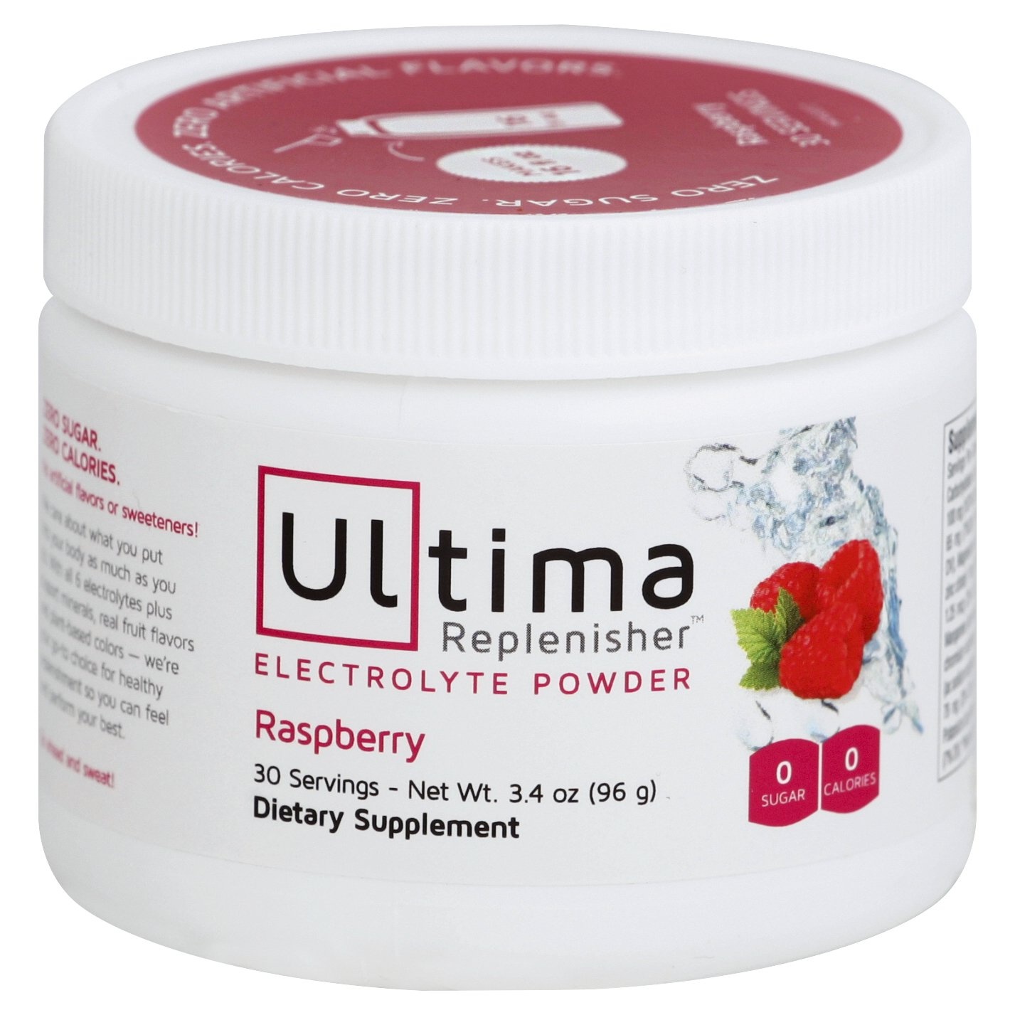 slide 1 of 1, Ultima Replenisher Raspberry Electrolyte Powder Canister, 3.4 oz