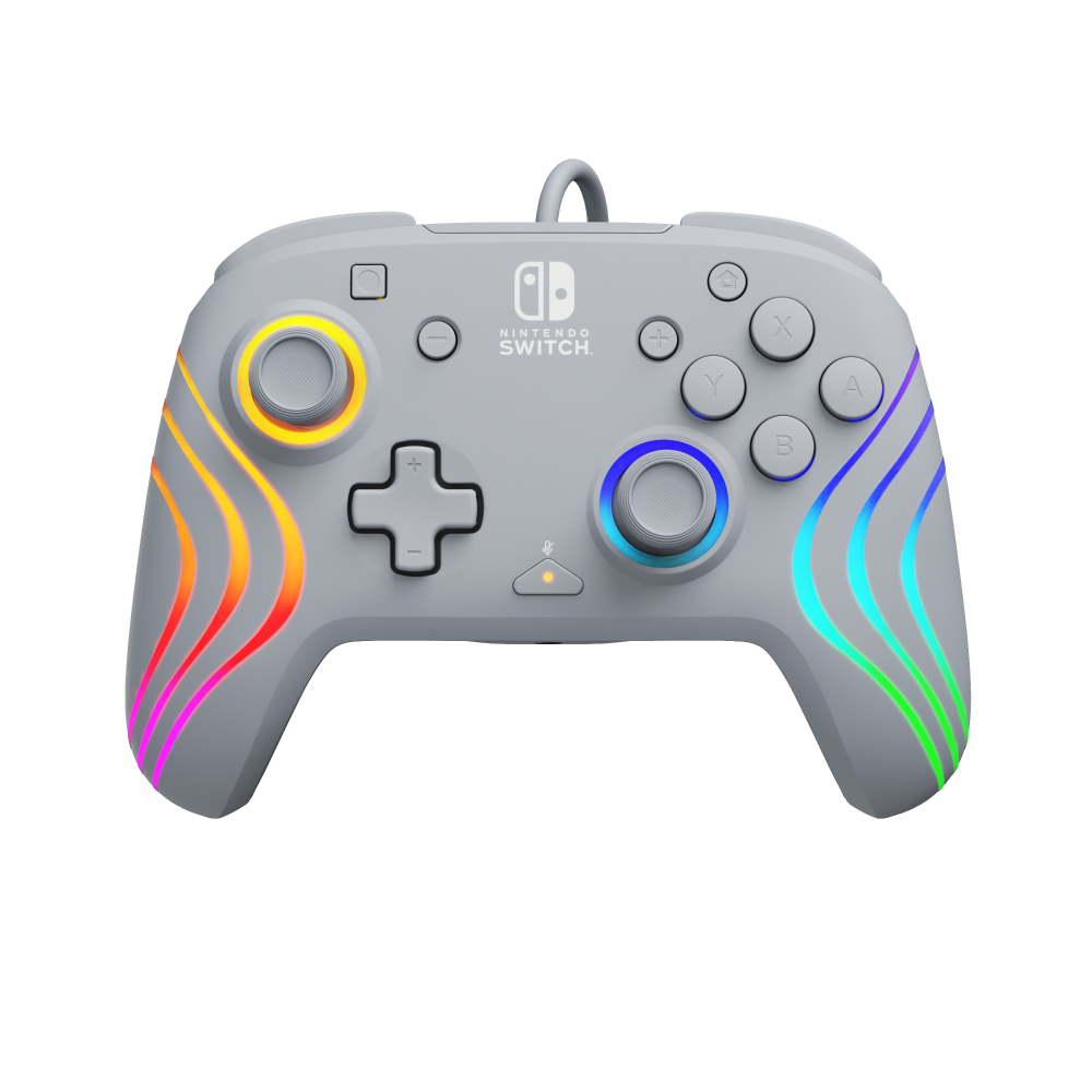 slide 3 of 5, PDP Afterglow™ Wave Wired Controller: Grey for Nintendo Switch, Nintendo Switch - OLED Model, 1 ct