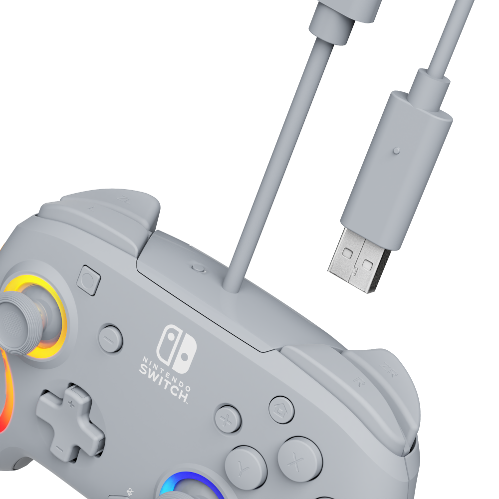 slide 2 of 5, PDP Afterglow™ Wave Wired Controller: Grey for Nintendo Switch, Nintendo Switch - OLED Model, 1 ct
