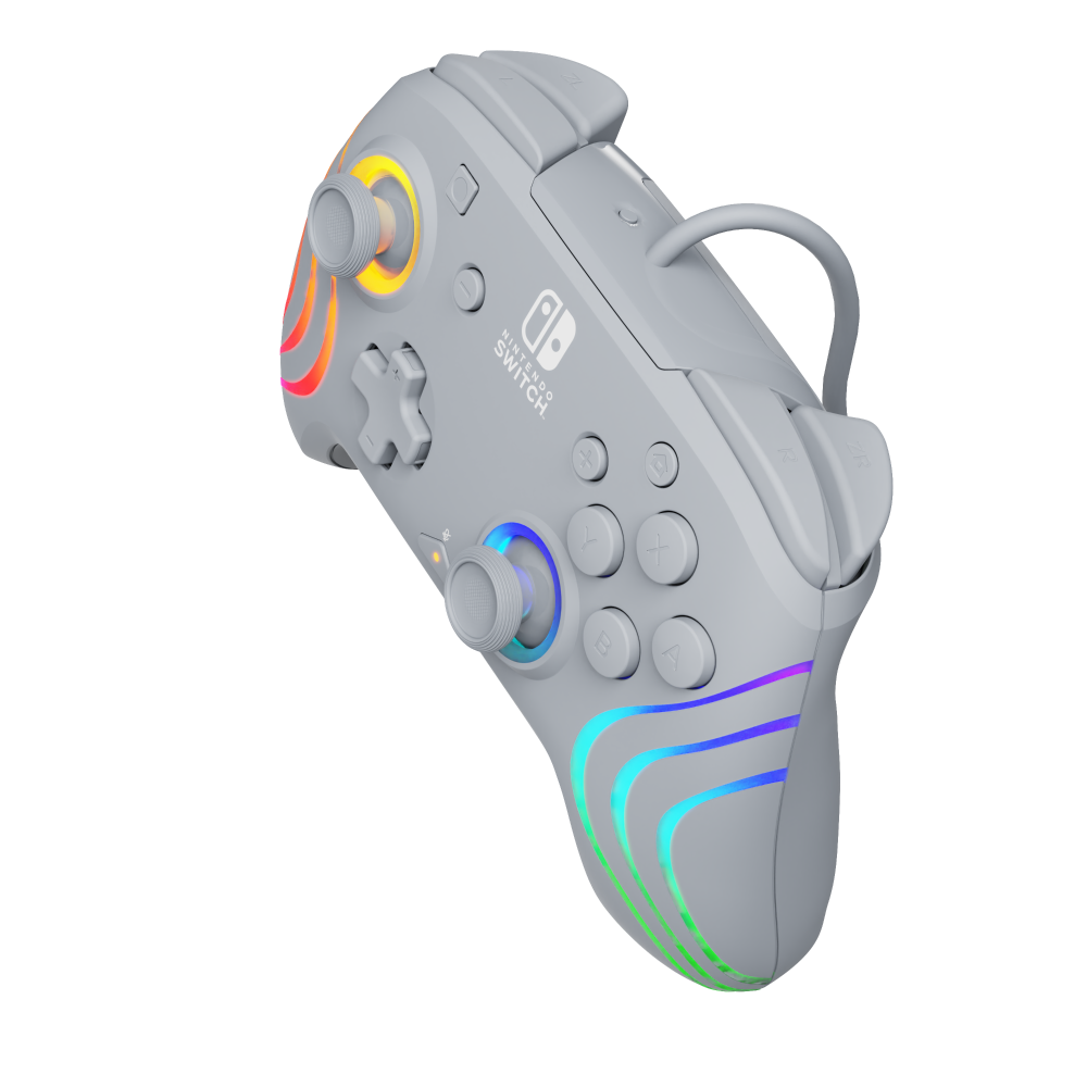 slide 5 of 5, PDP Afterglow™ Wave Wired Controller: Grey for Nintendo Switch, Nintendo Switch - OLED Model, 1 ct