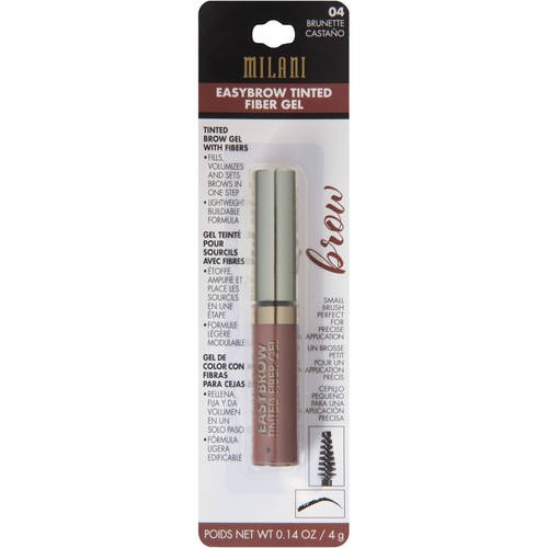 slide 1 of 1, Milani Brow Easybrow Tinted Fiber Gel 04 Brunette, 0.14 oz