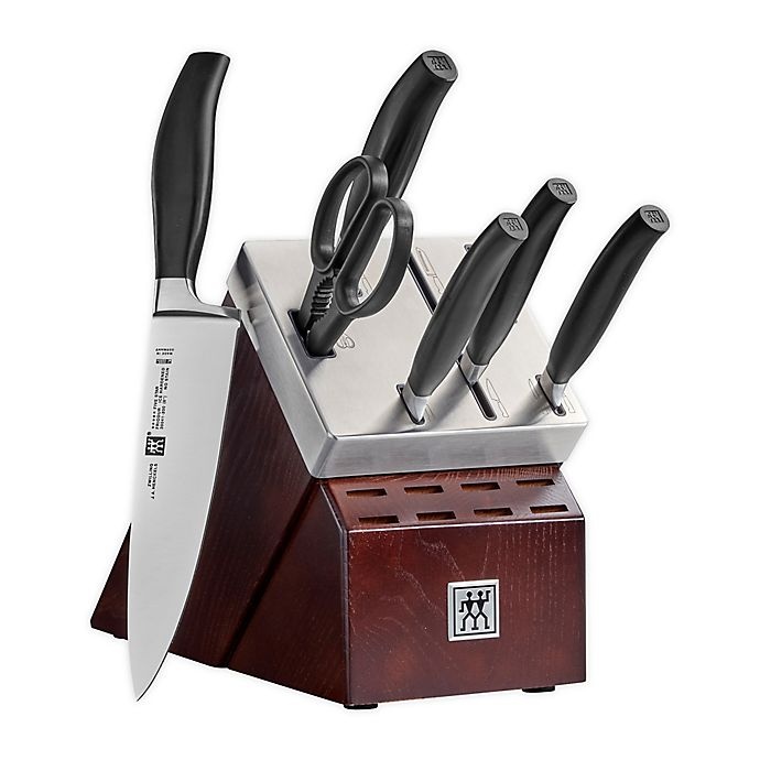 slide 1 of 6, Zwilling J.A. Henckels Five Star Self-Sharpening Knife Block Set, 7 ct