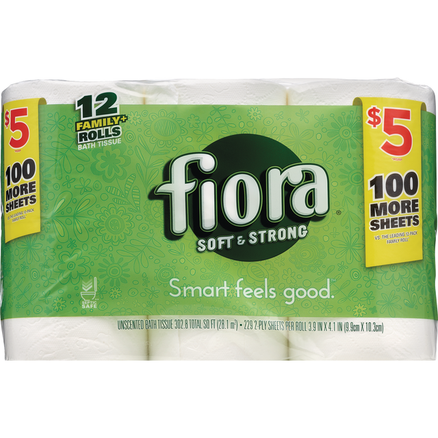 slide 1 of 1, FIORA Bath Tissue 12Pk Family Roll, 1 ct