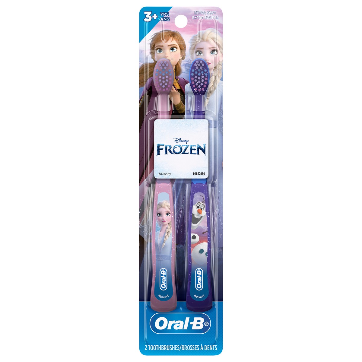 slide 5 of 5, Oral-B Kid's Toothbrush featuring Disney's Frozen II, Soft Bristles, for Children and Toddlers 3+, 2 Count, 2 ct