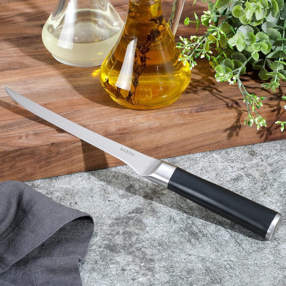 slide 3 of 5, Babish German Steel Boning Kitchen Knife 8 in, 8 in