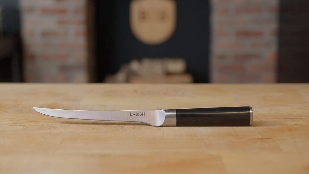 slide 5 of 5, Babish German Steel Boning Kitchen Knife 8 in, 8 in