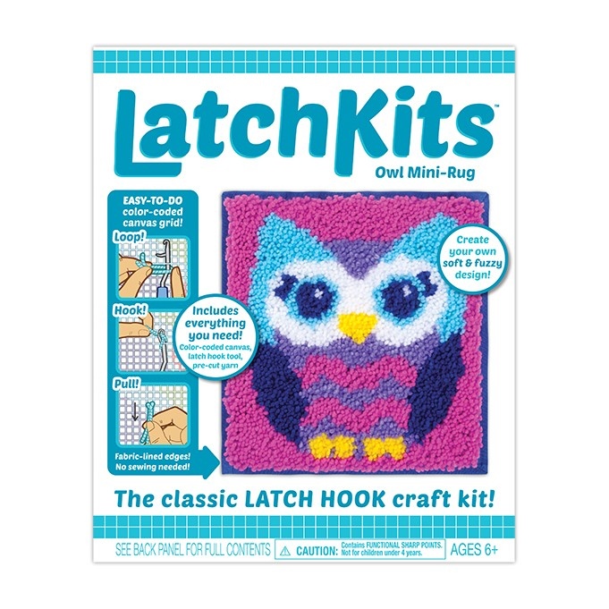 slide 1 of 1, LatchKits Unicorn Mini-Rug Craft Kit, 12 in x 11 in