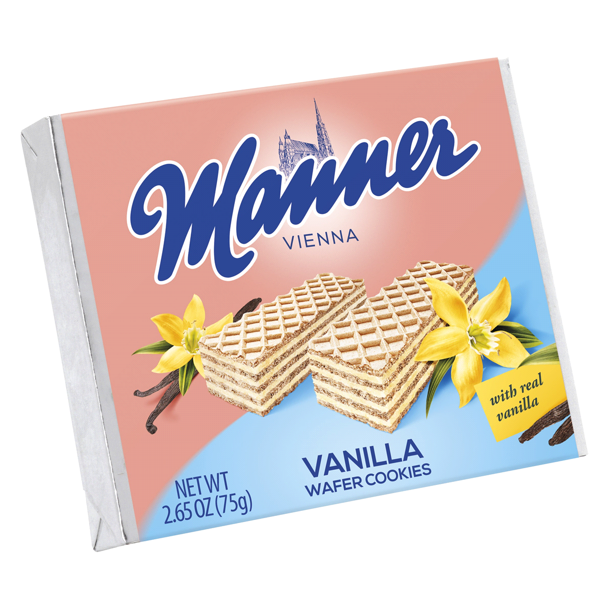 slide 1 of 1, Manner Vanilla Cream Filled Wafers, 2.54 oz