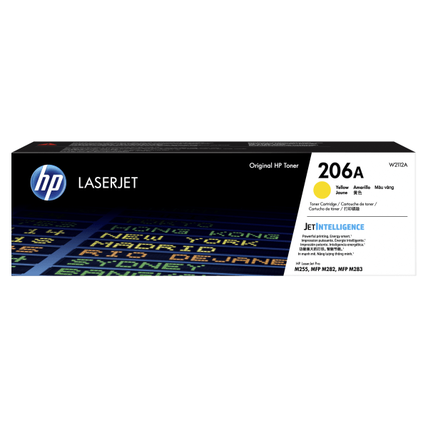 slide 1 of 2, HP 206A Yellow Toner Cartridge (W2112A), 1 ct