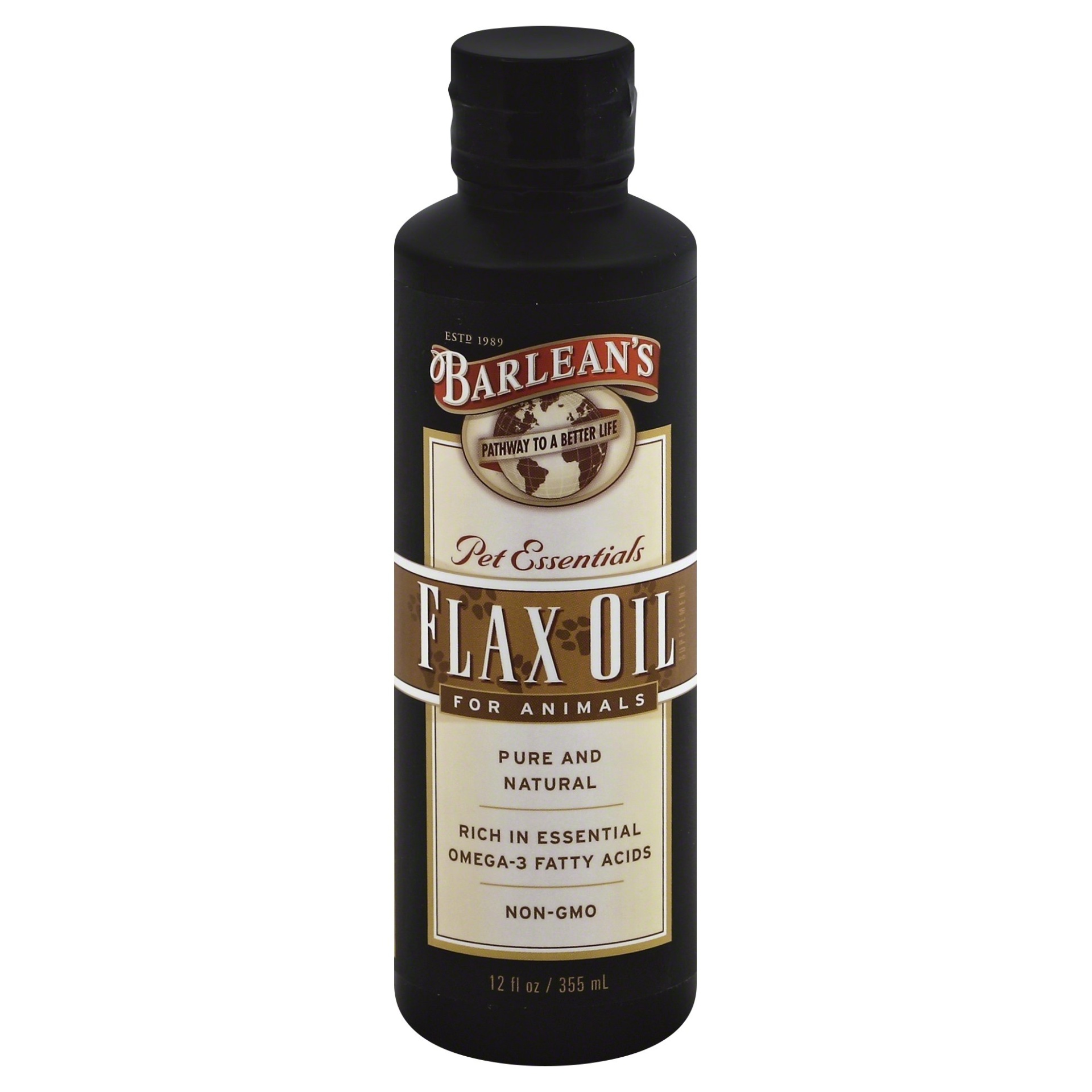 slide 1 of 2, Barlean's Flax Oil For Animals, 12 oz